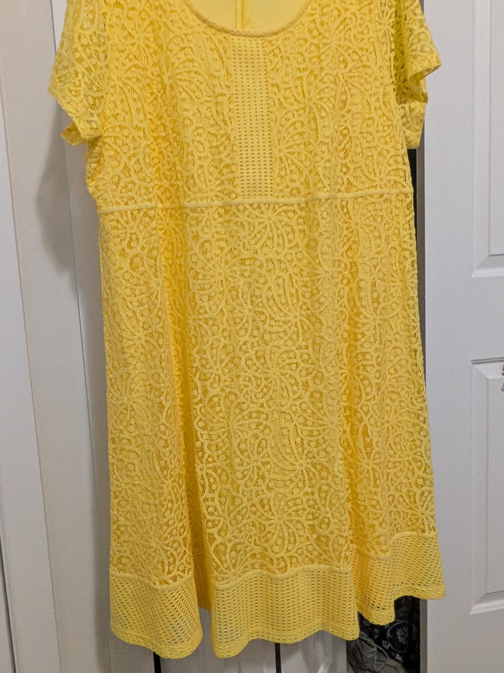 Catherines Bright Yellow Lace Midi Dress